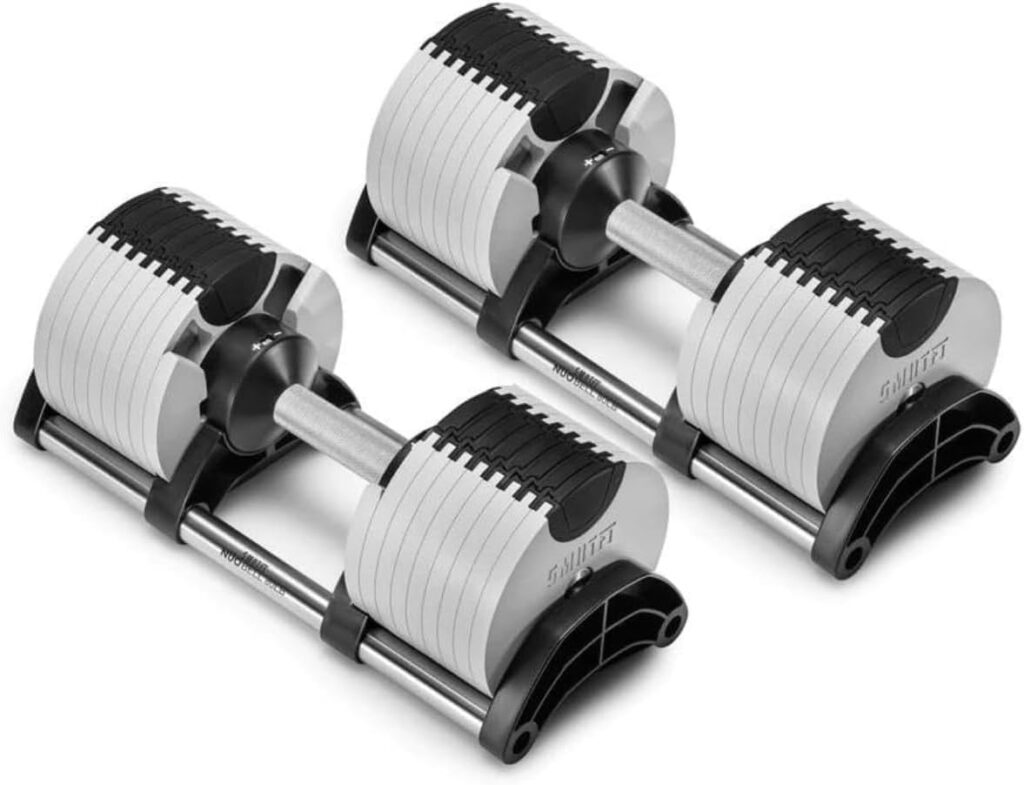 SMRTFT NUOBELL Adjustable Dumbbells | The Original All-in-One NUOBELL Adjustable Dumbbell Set | Feel Real Like Traditional Dumbbells | Highly Durable | Best 2 Year Warranty