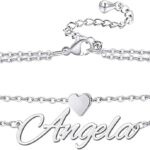 3UMeter Personalized Bracelet 925 Sterling Silver Custom Ankle Bracelet Name Anklets for Women Girls Customized Jewelry Gift