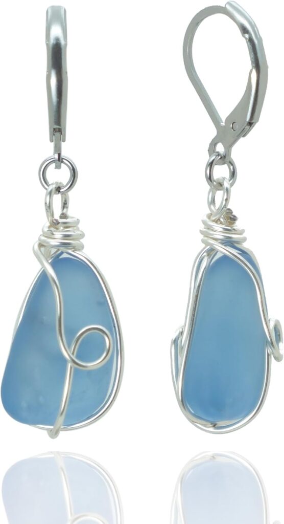 pepelulai handmade earrings sea glass