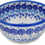 Authentic Polish Pottery Bowl 5-inch in Blue Magnificence Design Handmade in Bolesławiec Poland + Certificate of Authenticity