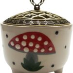 Handmade Ceramic Sugar Bowl with Mushroom Design, Rustic Pottery Jar with Lid, 12 oz Cottagecore Kitchen Gift