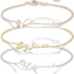 MissNaNa Personalized Name Bracelet for Women Nameplate Bracelet Custom Name Beach Anklet Adjustable Name Charm Bracelet Made with Any Names for Women Girls Children