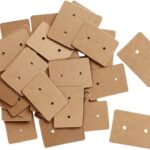 G2PLUS 200PCS Earring Display Cards, Kraft Paper Earrings Holder Card, 1.10″ x 1.57″ Ear Stud Earring Card for Handmade Earrings, Studs Selling and Small Jewelries (Brown)