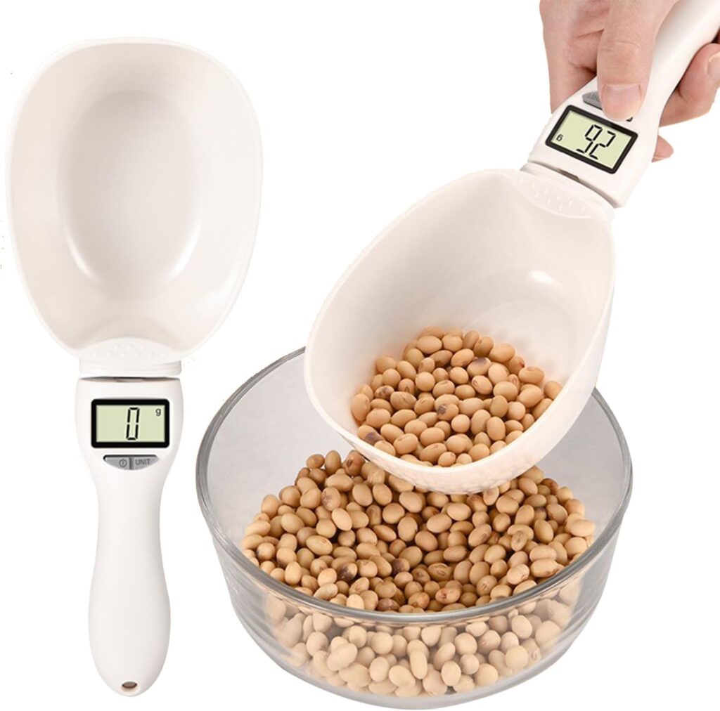 2025 New Digital Measuring Spoon, Digital Food Measuring Scoop Scale – Electronic Kitchen Measuring Spoon Scale for Cooking Baking – Smart Adjustable Measure Cup for Home Cooks Bakers Chefs Pet Owners