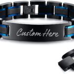 Gamtic Customized Watch Band Bracelet for Men – Personalized Stainless Steel Chunky Bracelets Wristband, with Jewelry Gift Box