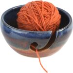 ALWAYS AZUL POTTERY Yarn Bowl in Azulscape Glaze – Handmade Ceramic Pottery Yarn Bowl – Knitting & Crochet Yarn Holder – Artisan Glazed Pottery- Wool Bowl Great for Knitters
