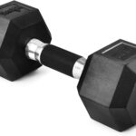 Yes4All Rubber Grip Encased Hex Dumbbell – Hand Weights With Anti-Slip 5-50 LBS Single