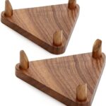 Ball Stand Holder Display Stand for Basketball Football Soccer Holder Rack Autographed Ball Memorabilia Display Case Solid Walnut Wood Made Ball Display Stand 2 Packs