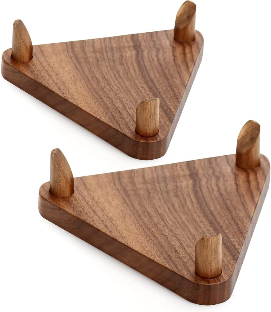 Ball Stand Holder Display Stand for Basketball Football Soccer Holder Rack Autographed Ball Memorabilia Display Case Solid Walnut Wood Made Ball Display Stand 2 Packs