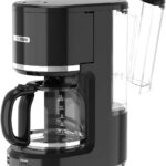 12-Cup Programmable Coffee Maker with Permanent Filter, Removable Water Reservoir Coffee Machine, Drip Coffee Maker, Delay Brew, Timer & Keep Warm, Swing Open Brew Basket, Black