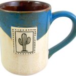 Beach Days Saguaro Cactus Tall Ceramic Pottery Style Coffee Mug, 16 oz