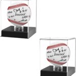2Pcs Baseball Display Case,Acrylic Baseball Display Cases,UV Protected Baseball Display Cube,Baseball Case for Autographed Baseball,Memorabilia Baseball Clear Display Case (Rounded Base)