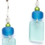 Sea Glass Mystic Earrings Sterling Drop Beach Earrings for Women by EcoSeaCo, using recycled and sustainable material. Handmade in the USA
