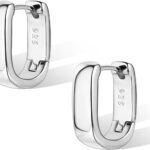 925 Sterling Silver Earrings Small Chunky Silver Earrings for Women Trendy Small Hoop Earrings Silver Hypoallergenic Earrings Small Thick Huggie Hoops Earrings for Jewelry Gifts