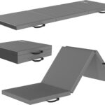 Fitvids Folding Exercise Gymnastics Mat, 2’x6’x2″ Gym Workout Mat with Carrying Handles 3-Fold High-Density Anti-Tear Portable Fitness Aerobics Mats for Home Gym Yoga Pilates Tumbling MMA Core Training, Multiple Colors