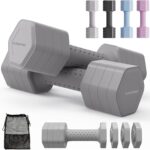 Adjustable Dumbbell Set of 2, 4 in 1 Free Weights Dumbbells Set, Hand Weights for Women at Home, 5 lb Dumbbells Set with Non-slip Comfort Handle for Home Gym Exercise Workout Training