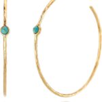 14K Gold-Plated Dainty Hoop Earrings with Simulated Blue Turquoise – Lightweight, Hypoallergenic, Chic Boho Design for Versatile Everyday Elegance – delicate minimal Jewelry by MJLULU
