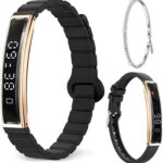 Efolen Smart Bracelet for Women,Ultralight Fitness Tracker Smart Wristband with Heart Rate/Blood Oxygen/Sleep Monitor/Pedometer,Slim Smartwatch for Android iPhone,Activity Tracker,2 Band,Gold+Black