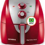 MONDIAL Air Fryer – 8.6 Quart Extra-Large Air Fryer, 2 Simple Dial Controls, 1800 Watts – Quick Heat Circulation Technology, Low Fat Cooking Less Calories – Removable Squared Basket – Red