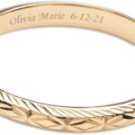 Precious Pieces Personalized 14K Gold-Plated Baby Bangle Bracelet Gift for Infant, Toddler, Kids, Teens or Women Bracelet, Custom Jewelry with Engraved Name