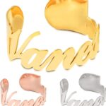 Custom Name Bracelet Personalized Bracelets for Women Stainless Steel Cuff Bangle Bracelets for Women Men Customize Jewelry Gifts for Him Her Couple