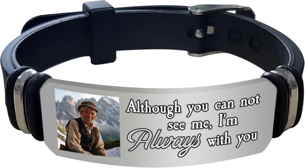 Personalized Photo Memorial Bracelet – Engraved Picture Name & Custom Silicone ID Bracelet