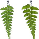 Handmade Real Fern Leaf Earrings, Green Pressed Leaf Natural Earrings, Dried Leaves Resin Jewelry, Birthday Gift