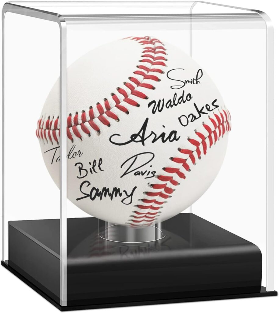 Baseball Display Case, UV Protected Acrylic Cube, Clear Case for Memorabilia and Autographed Balls (1 PC)