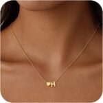 Gold Heart Initial Necklace for Women Dainty 14K Gold Plated Letter A-Z Pendant Necklace Gold Initial Necklace for Women Personalized Jewelry Gifts