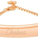 Custom Engraved Rose Gold Women’s Bracelet, 5″ and up Adjustable Bracelet – Personalized Bracelet for Her – Women’s Bracelet – Gift for Her – Graduation Gift – Gifts for Mom