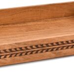 Nirman Serving Trays Acacia Wood Engraved Designer Tray with Handles | Elegant Gift for Home Decor, Hosting, Parties (15″ x 10″ x 1.75″)