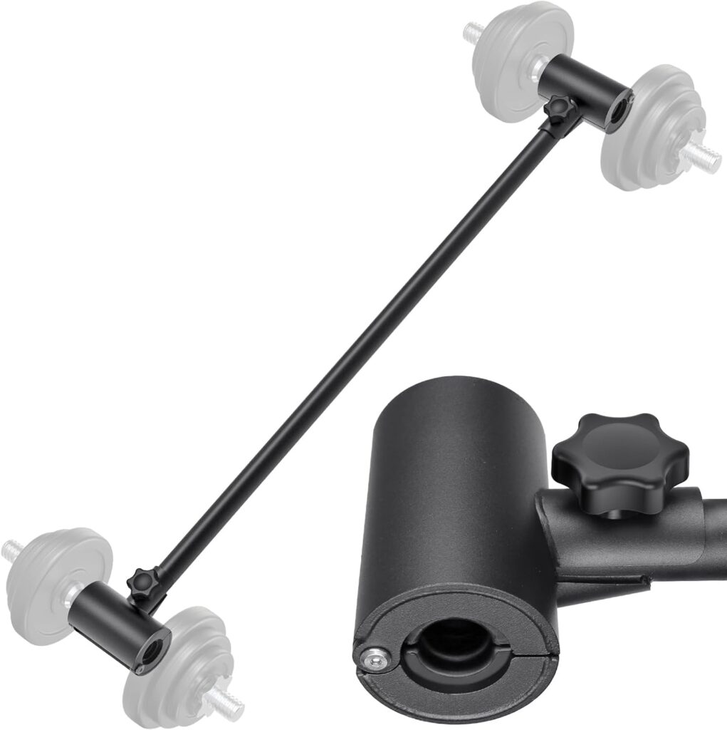 Kipika Dumbbell to Barbell Converter – Adjustable Weight Lifting Bar for Home Gym – Durable Steel Barbell Bar with Foam-Lined Clamps – Fits Most Standard and Adjustable Dumbbells