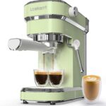 Laekerrt Espresso Machine 20 Bar Espresso Maker CMEP01 with Milk Frother Steam Wand, Professional Expresso Machine for Cappuccino and Latte (Stainless Steel, Green) Gift for Dad, Father, Coffee Lovers