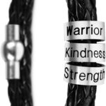 SOULSIS Men’s Black Braid Leather Bracelet with Names Engraved in Custom Beads