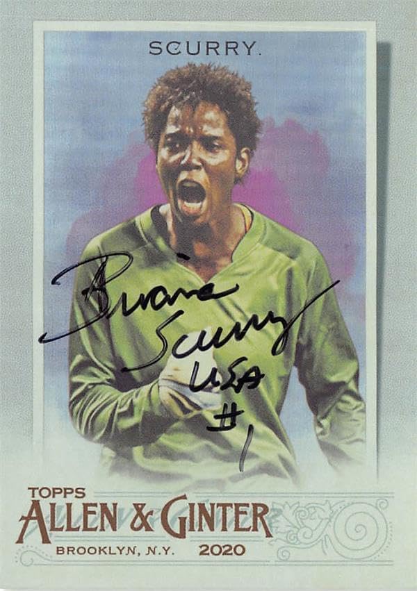 Brianna Scurry autographed trading card (Soccer USA Womens, Goalkeeper) 2020 Topps Allen & Ginter Silver Portrait #166 – Autographed Soccer Cards