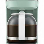 OVENTE 12-Cup Drip Coffee Maker with Borosilicate Glass Carafe, One-Touch Operation Machine, Anti-Drip System, Reusable Filter and Clear View Water Gauge, Ideal for Home or Office, Light Teal CM412LBL