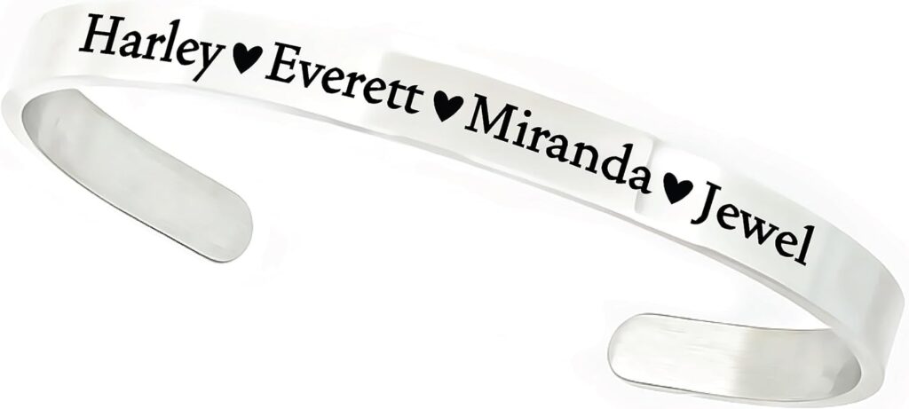 Mom Gift Mom Bracelet Personalized Birthday Mom Bracelet Gift From Husband Jewelry Christmas Gift Personalized Kid’s Names Personalized Gift JENNA-CUFF
