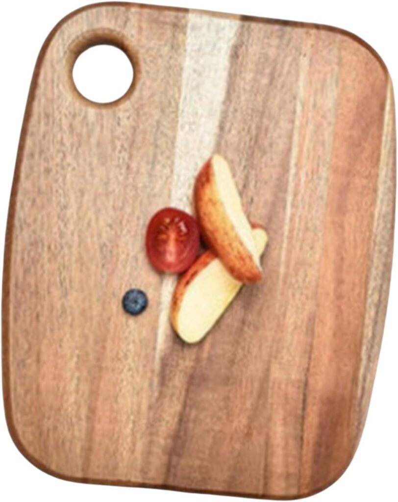 Acacia Wood Small Cutting Board for Kitchen, Thick Wooden Chopping Board Serving Boards with Hang Hole for Meat, Cheese, Vegetables, Bread, and Charcuterie