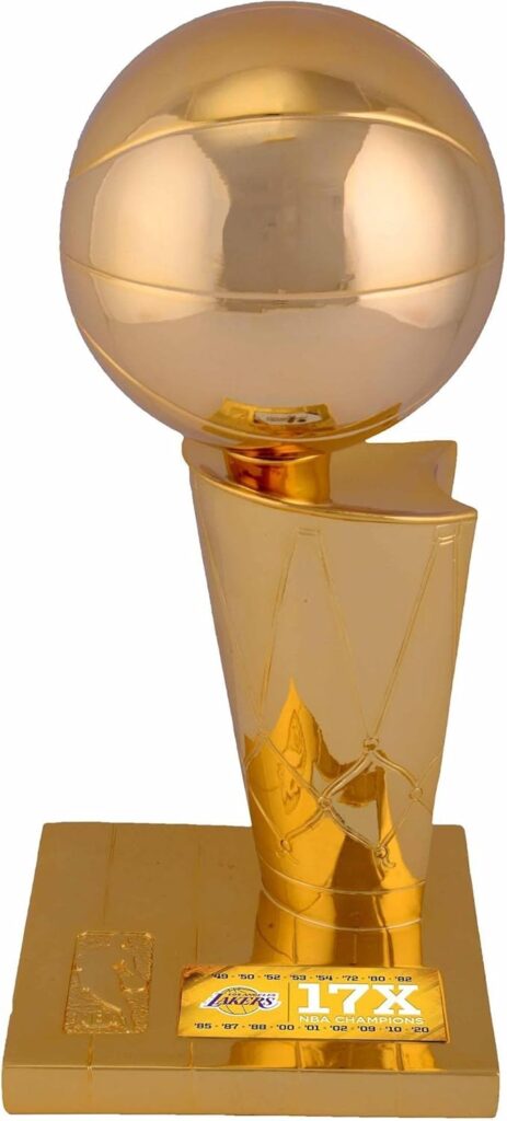 Los Angeles Lakers Fanatics Authentic 17x NBA Finals Champions 12″ Replica Larry O’Brien Trophy with Sublimated Plate – Game Used NBA Collages