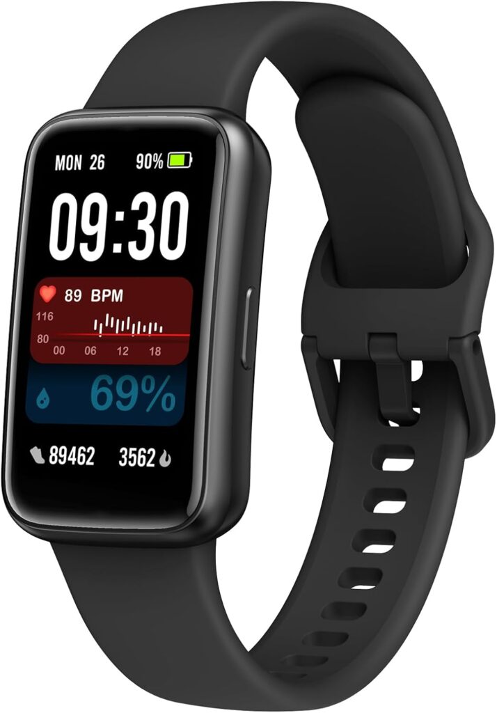 Fitness Tracker,Smart Watch with 24/7 Heart Rate Blood Oxygen Sleep Monitor,1.47″ HD Touchsreen with Step & Calorie Counter 100+ Sport Modes Health Activity Trackers for Men and Women (Black)