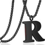 Rehoboth Initial 26 Large Letter A to Z Pendant Necklaces for Teens Women Men Big Alphabet Personalized Charm Necklace 24 Inch Chains ‘I CAN DO All Things’ on Back