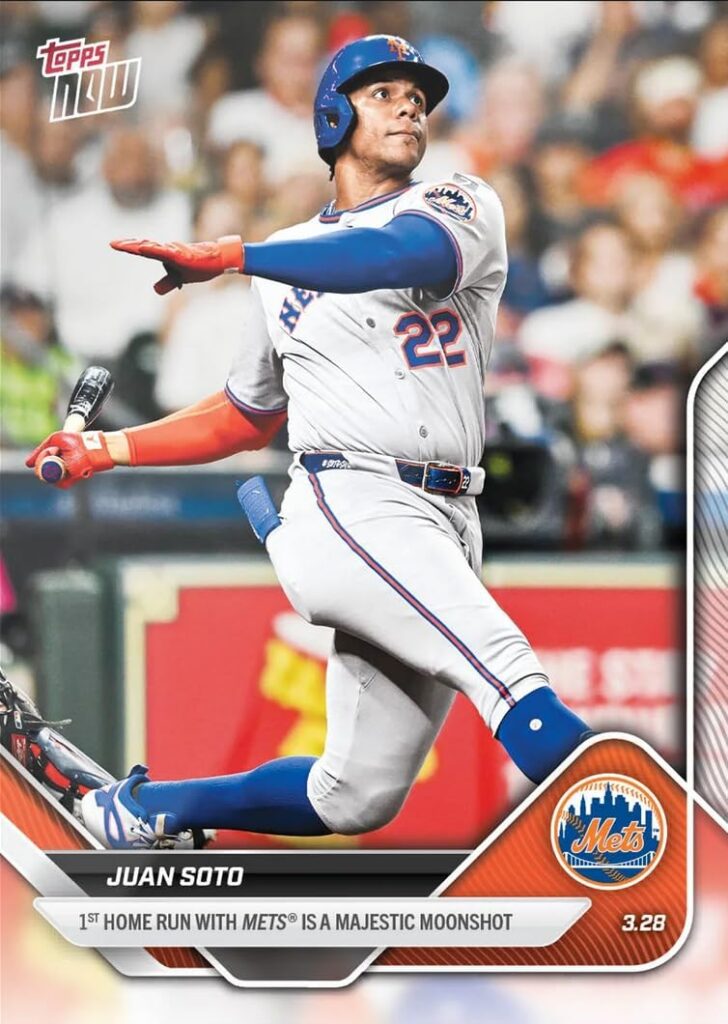 2025 Topps Now Juan Soto #17 1st Home Run with New York Mets Baseball Card