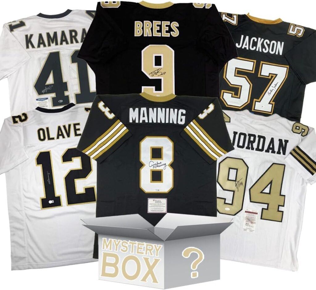 Autographed/Signed New Orleans Football Jersey Mystery Box with PSA JSA or Beckett COA