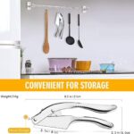 3-in-1 Stainless Steel Garlic Press & Peeler Machine – Professional Garlic Mincer, Crusher, and Chopper with Silicone Peeler & Brush – Essential Kitchen Gadget for Perfectly Minced Garlic