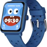 BIGGERFIVE Smart Watch for Kids Without APP, Fitness Tracker Watch Pedometer, Heart Rate, 5ATM Waterproof, Sleep Monitor, Calorie Step Counter, Games, Alarm Clock for Boys Girls 5-14, Porous Blue