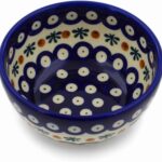 Authentic Polish Pottery Bowl 5-inch in Mosquito Design Handmade in Bolesławiec Poland by Ceramika Bona + Certificate of Authenticity