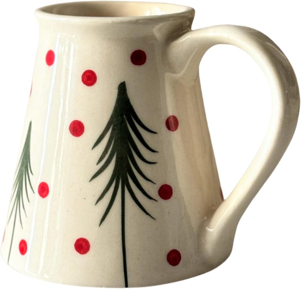 Cute X-MAS/Christmas Handcrafted Ceramic Mug for Coffee/Tea/Milk/Green Tea/Cold Coffee | Microwave Safe | Ideal Gift for Family/Friend 250 ml capacity.