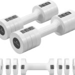 Navaris Adjustable Dumbbells Set – Exercise Hand Weights for Women & Men – Compact Free Weight Sets with Non-Slip Grip, Robust ABS Shell – Small Ladies Dumbbell – 1kg to 3.5kg each