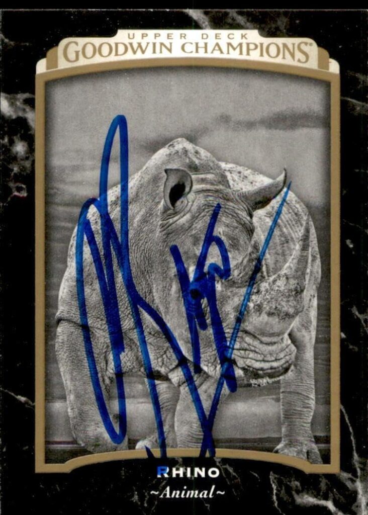 Rhino Signed 2017 UD Goodwin Champions Card #116 WWE WWF ECW TNA Impact – Autographed Soccer Cards