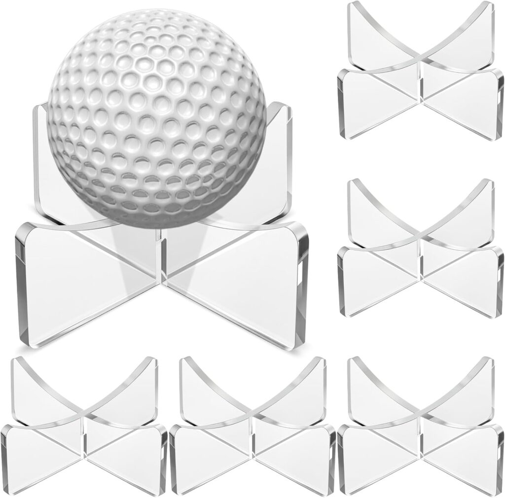 Mudder Basketball Stand 3.54×1.3 Inch Bulk, Acrylic Ball Stand for Display, Clear Holder for Football Basketball Soccer Volleyball Rugby